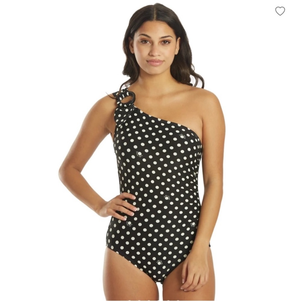 Kate Spade Logo Dot Buckle One Shoulder One Piece Swimsuit Size S - Picture 1 of 7